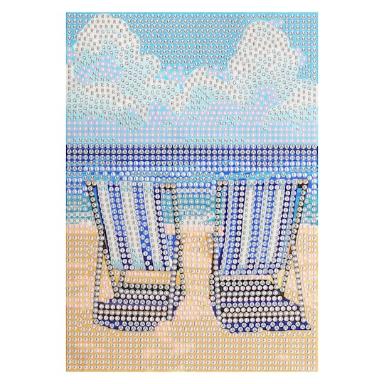 5" x 7" Beach Chairs Wood Plank Diamond Art Kit by Make Market®